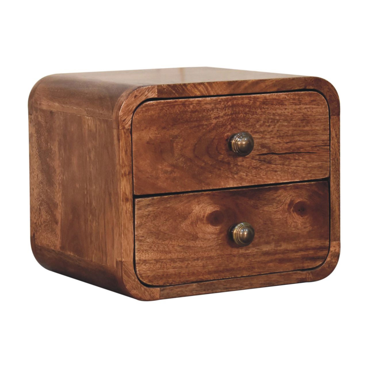 Mini Curved Honey Caramel Wall Mounted Bedside - Image 3