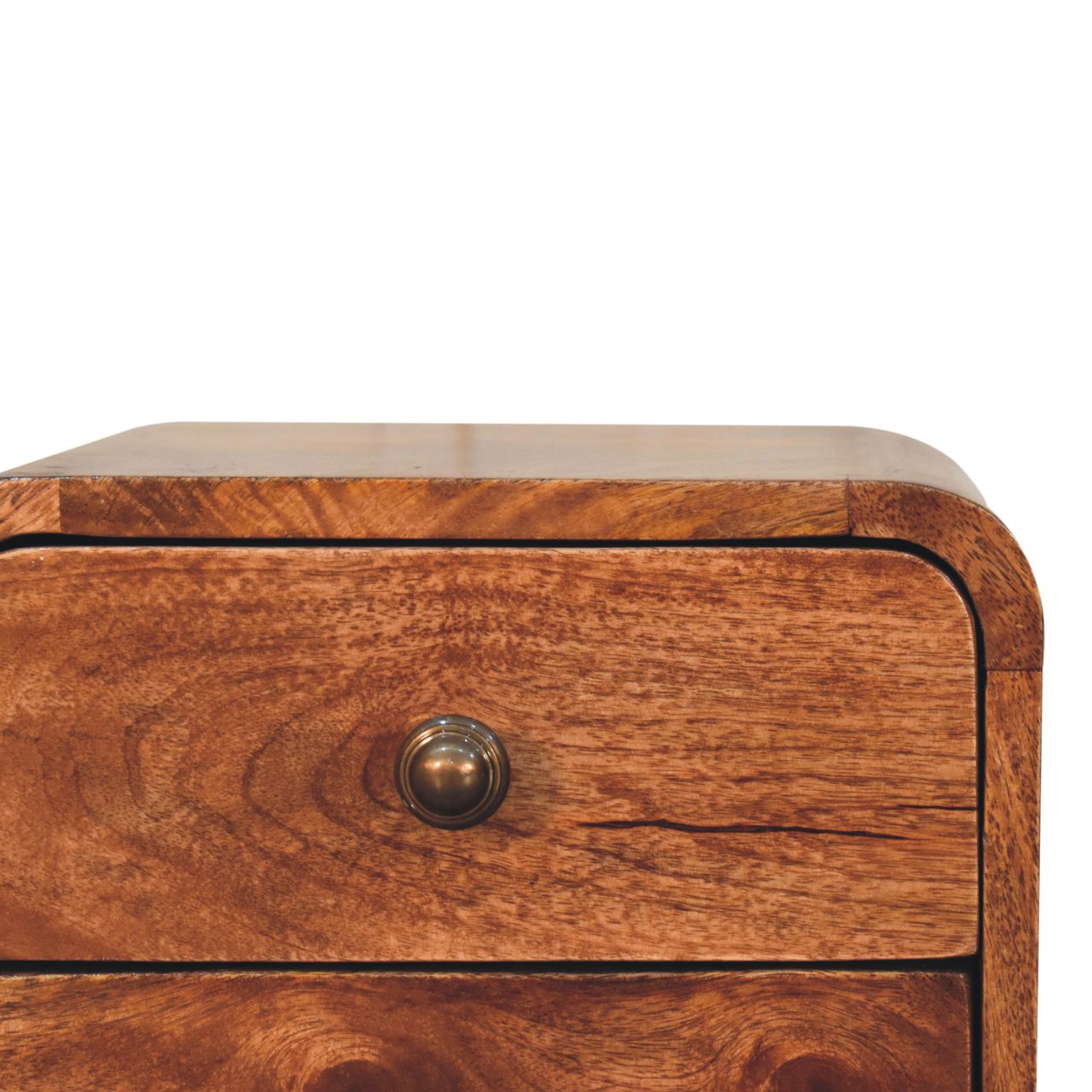 Mini Curved Honey Caramel Wall Mounted Bedside - Image 4