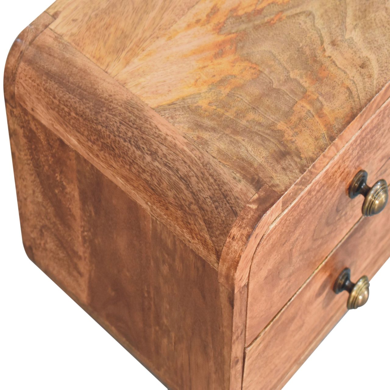 Mini Curved Honey Caramel Wall Mounted Bedside - Image 5