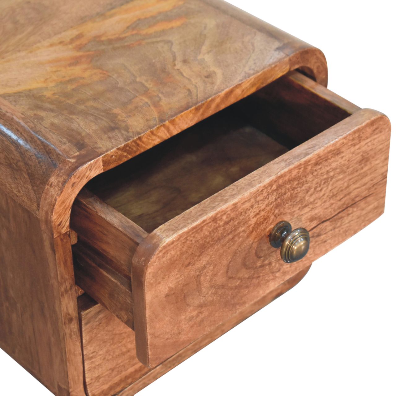 Mini Curved Honey Caramel Wall Mounted Bedside - Image 6