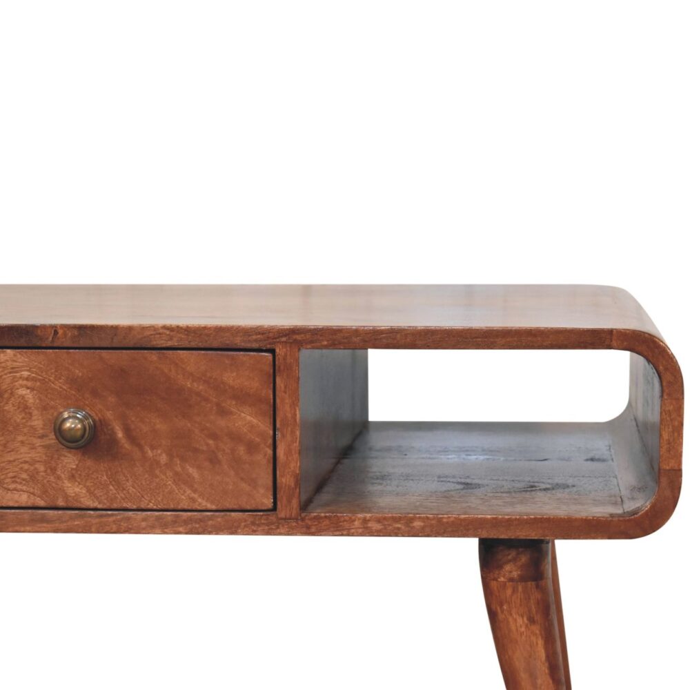 Curved Honey Caramel Coffee Table - Image 3