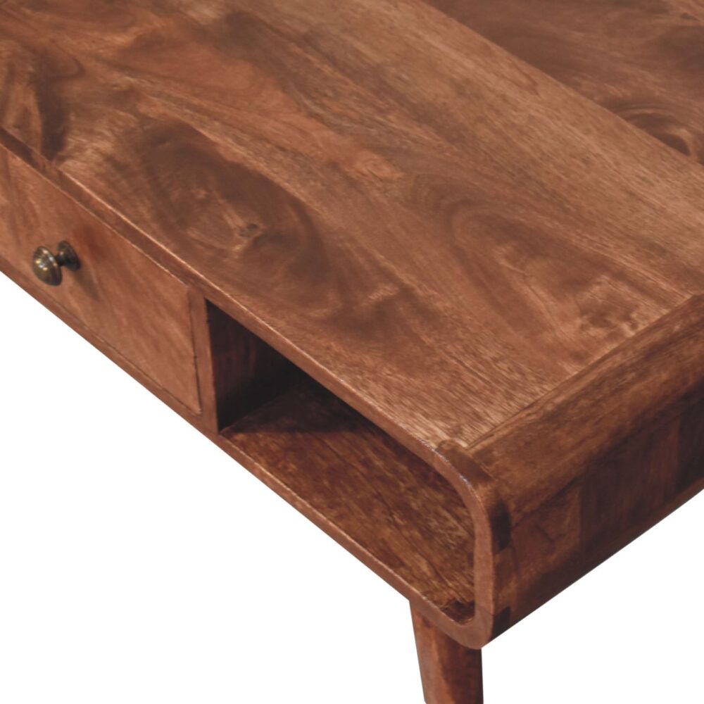 Curved Honey Caramel Coffee Table - Image 5