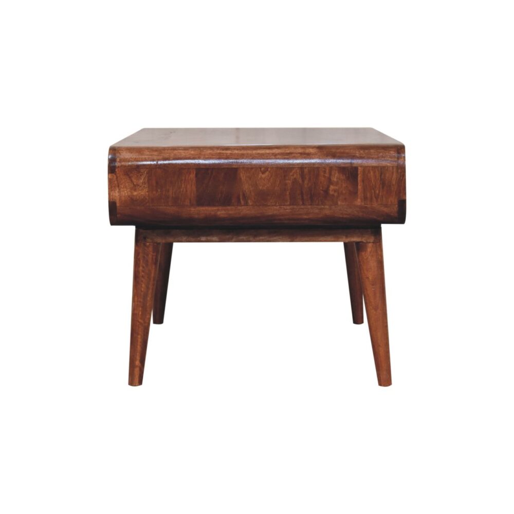 Curved Honey Caramel Coffee Table - Image 7
