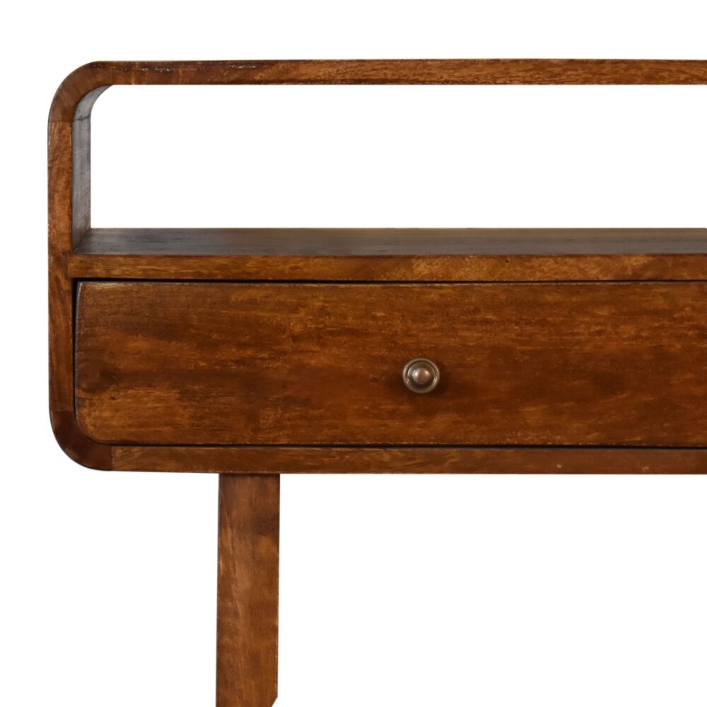 U-Curved Chestnut Console Table - Image 7