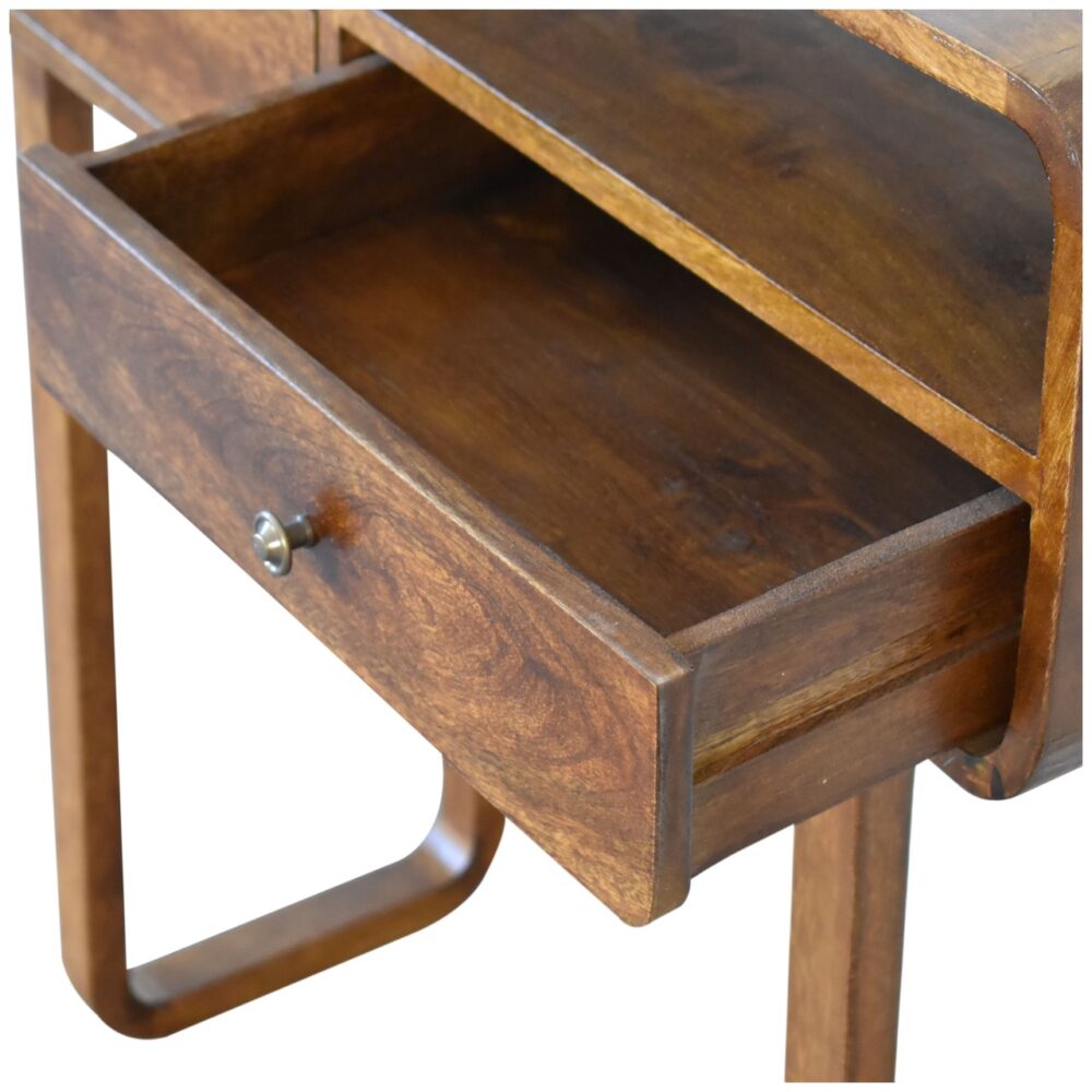 U-Curved Chestnut Console Table - Image 8