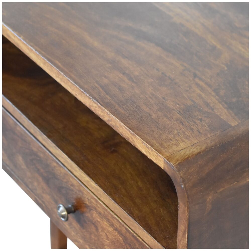 U-Curved Chestnut Console Table - Image 9