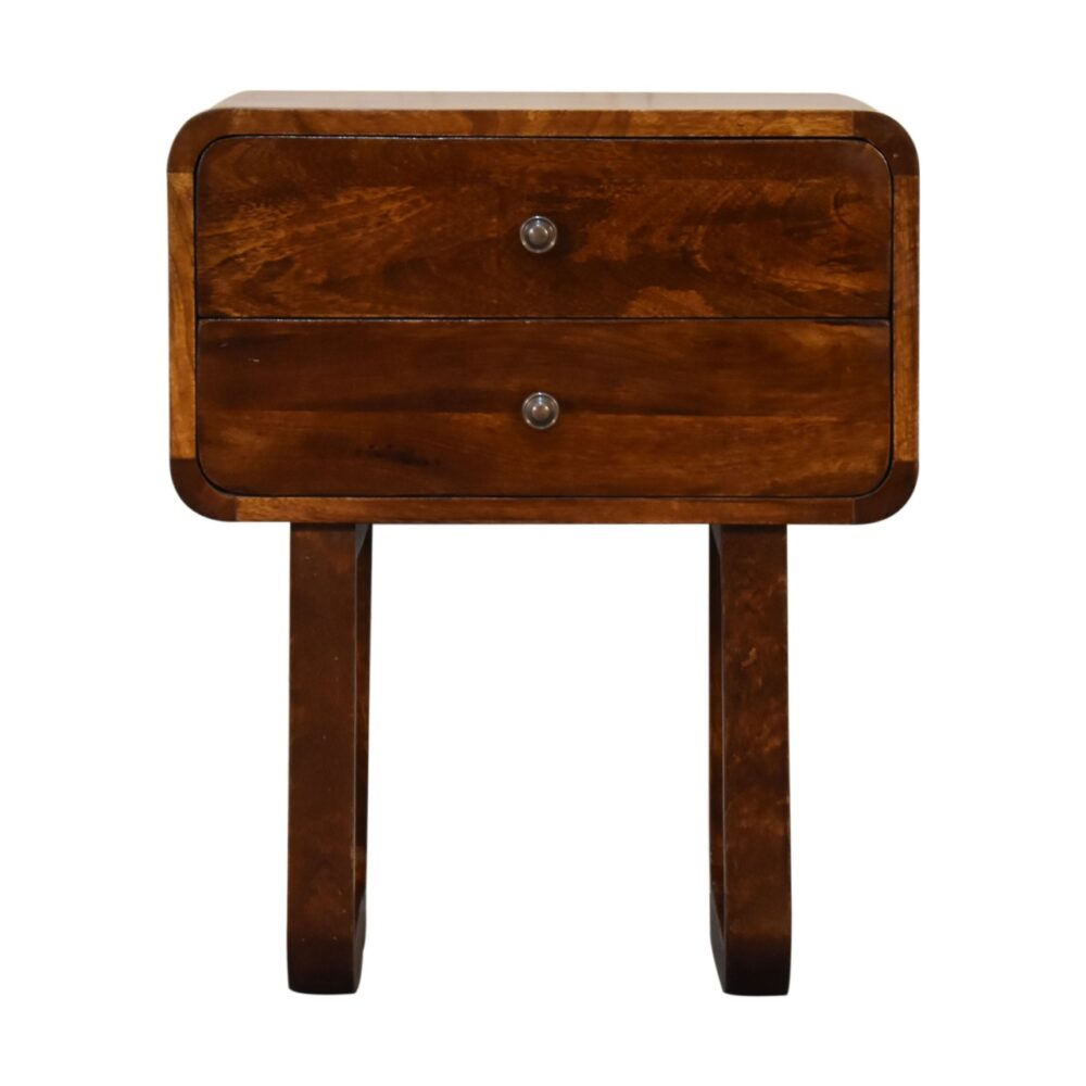 U-Curved Chestnut Nightstand - Image 14