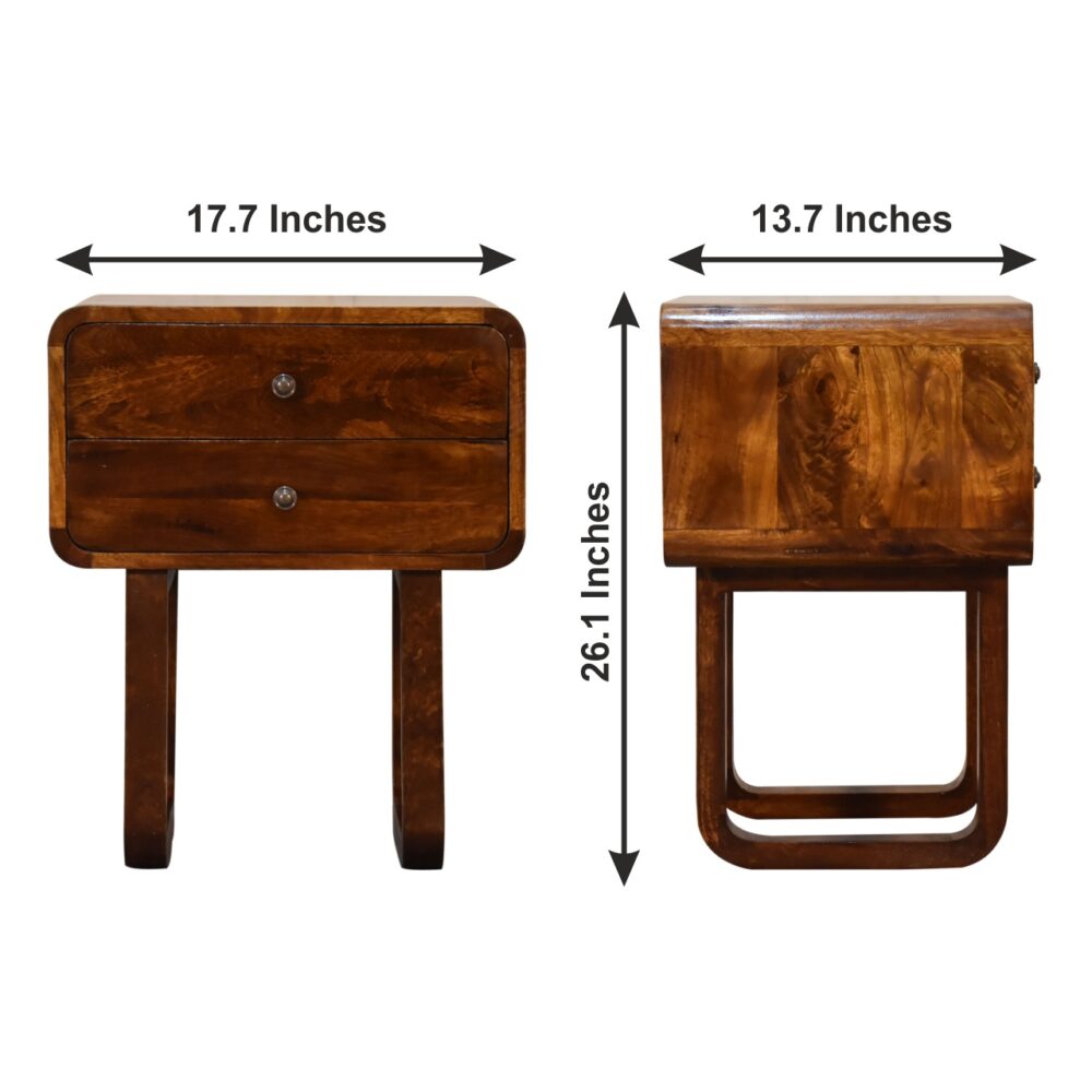 U-Curved Chestnut Nightstand - Image 23