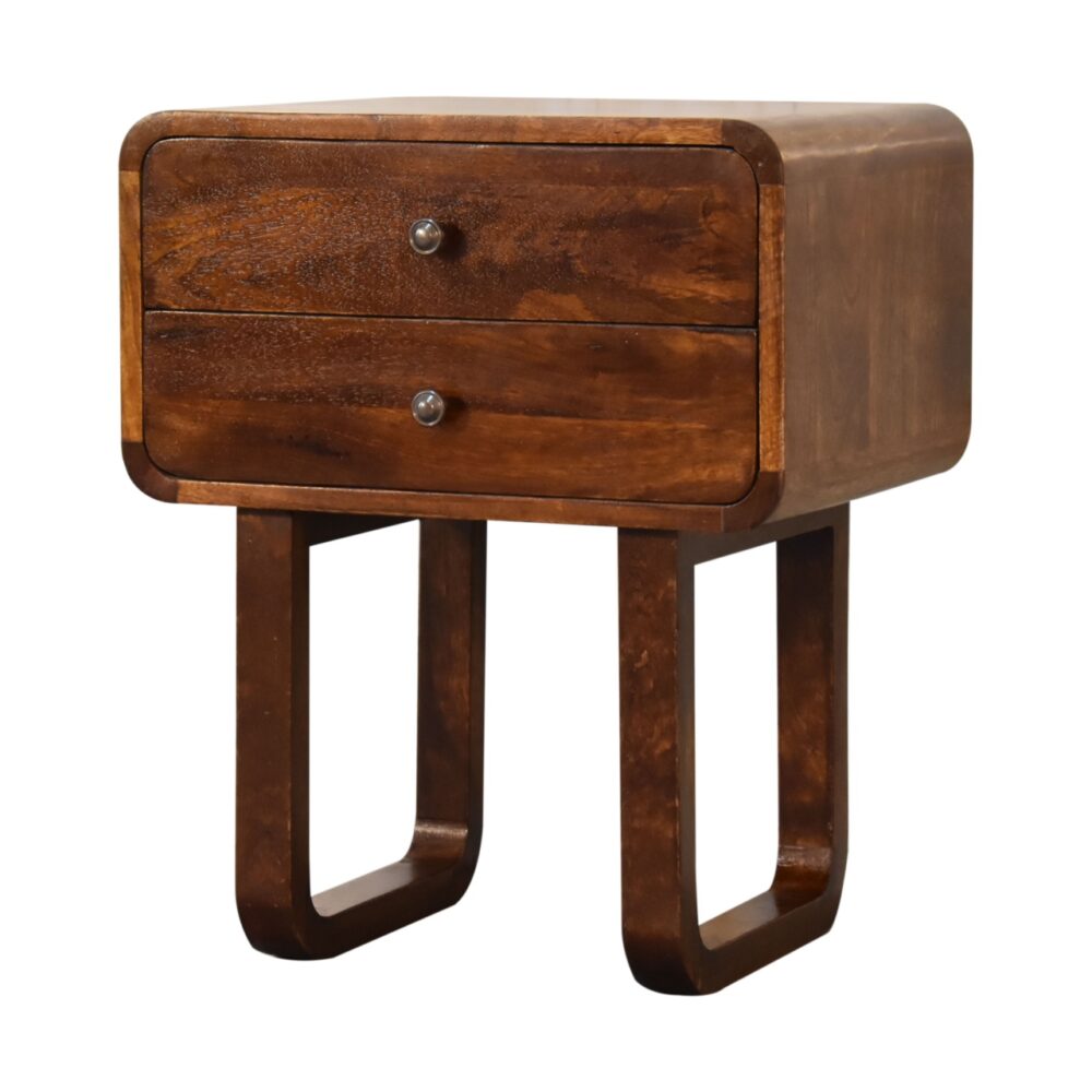 U-Curved Chestnut Nightstand - Image 15