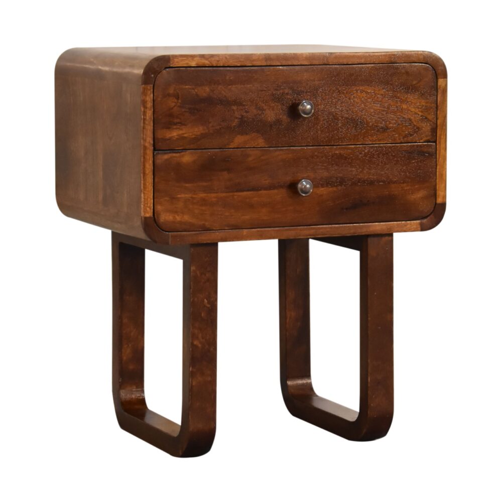 U-Curved Chestnut Nightstand - Image 16