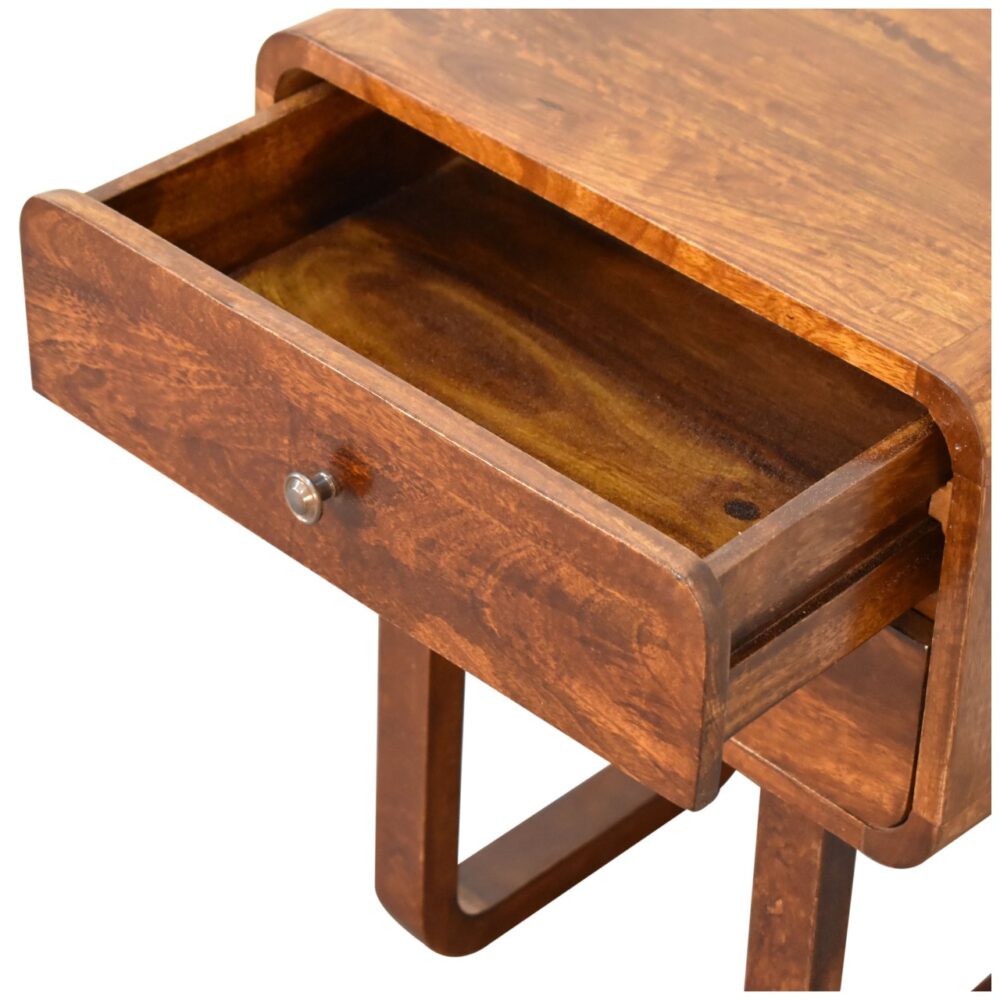 U-Curved Chestnut Nightstand - Image 17