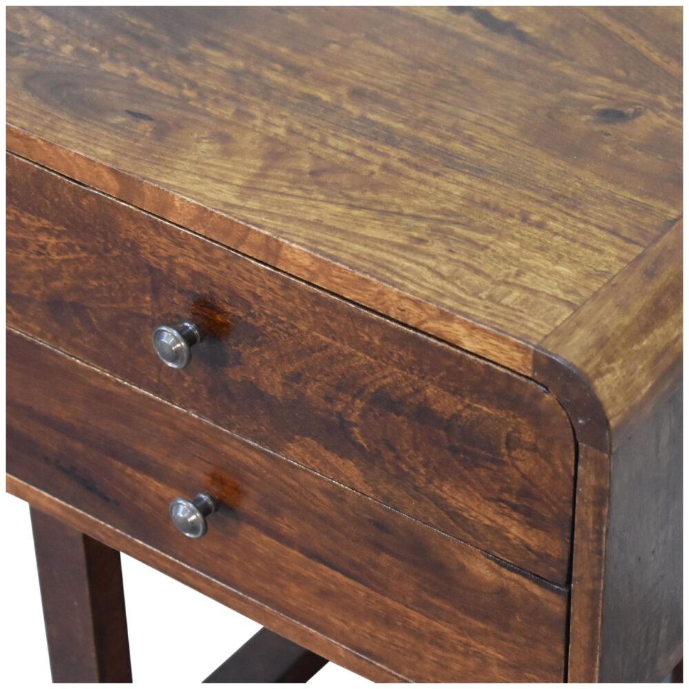 U-Curved Chestnut Nightstand - Image 19