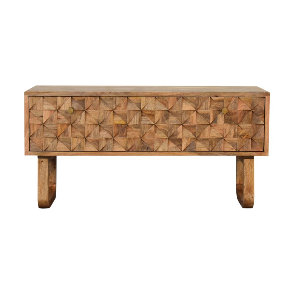 'U' Oak-ish Pineapple Bench - Image 4