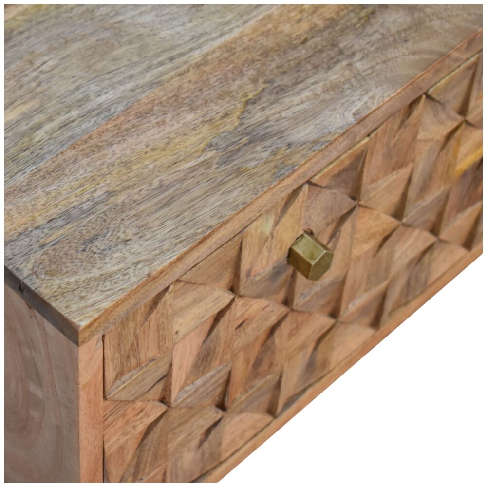 'U' Oak-ish Pineapple Bench - Image 9