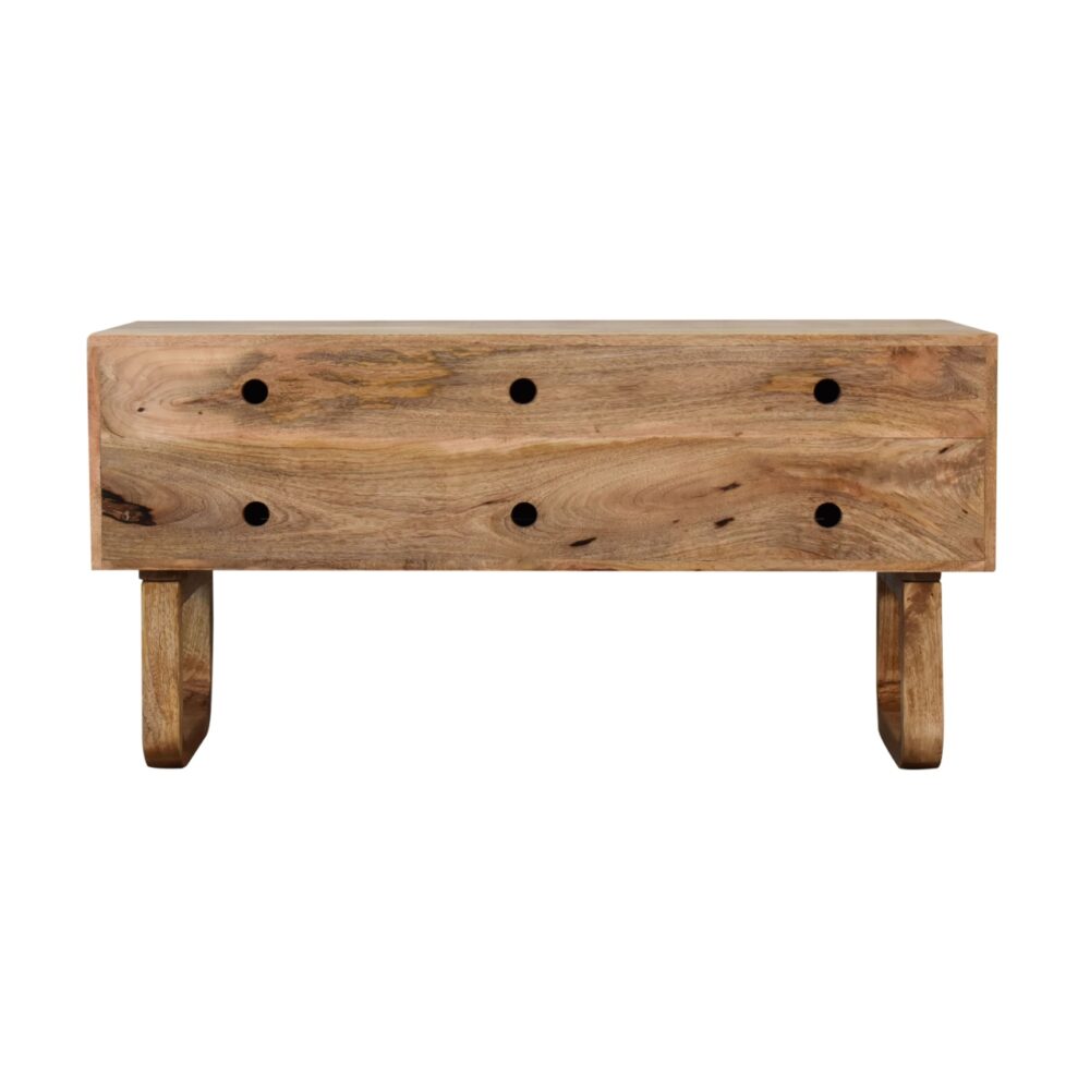 'U' Oak-ish Pineapple Bench - Image 5