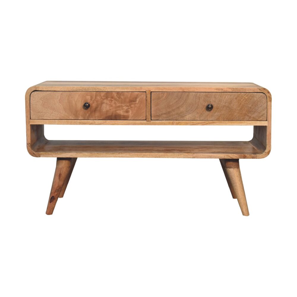 Reverse Curve Oak-ish Media Unit - Image 9