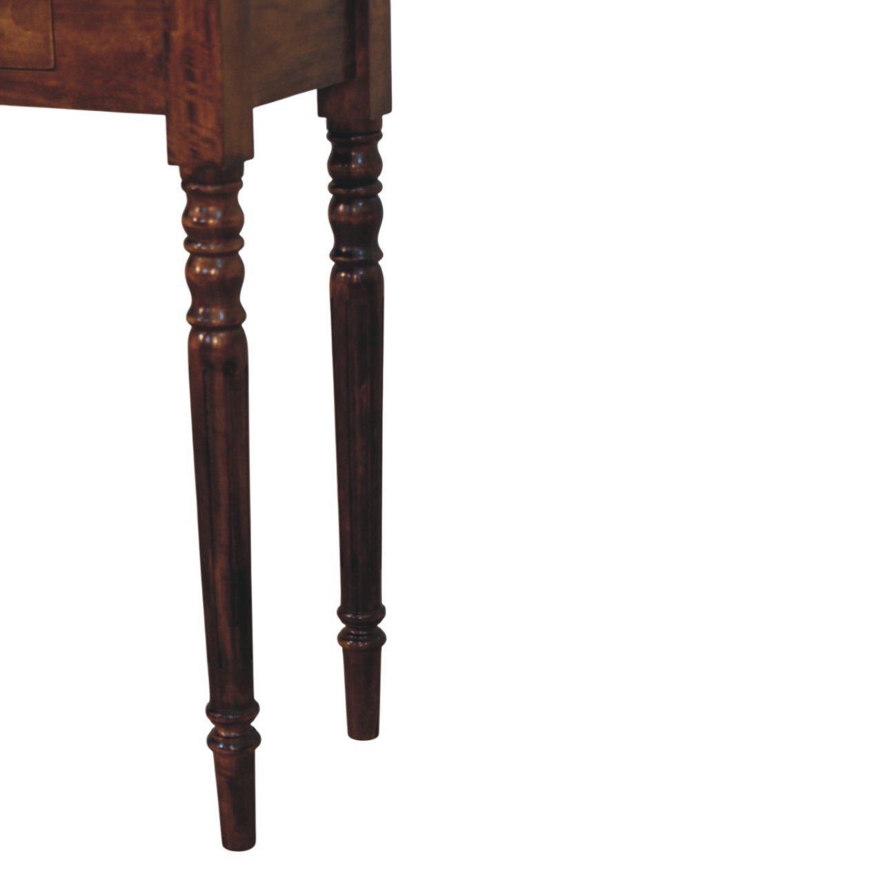 Turned Legs 3 Drawer Chestnut Console - Image 7