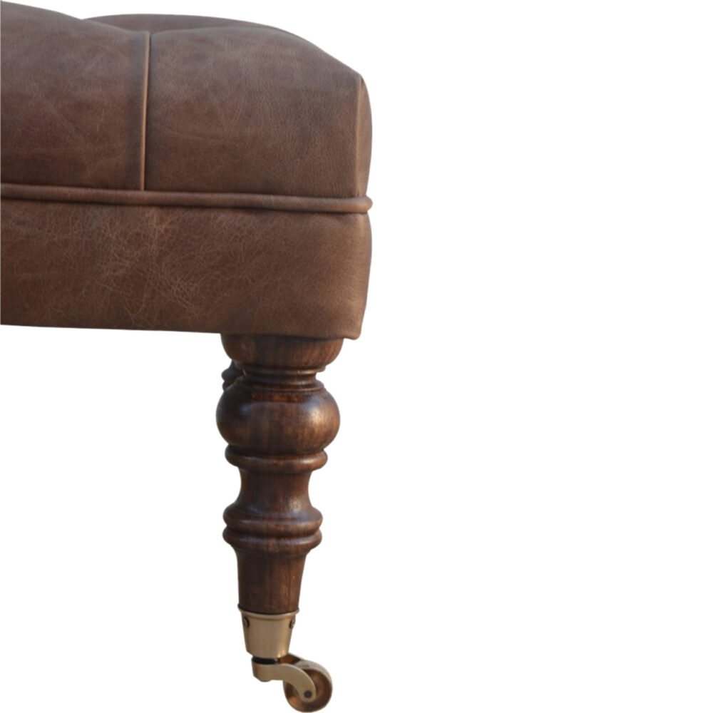 Buffalo Leather Ottoman - Image 8