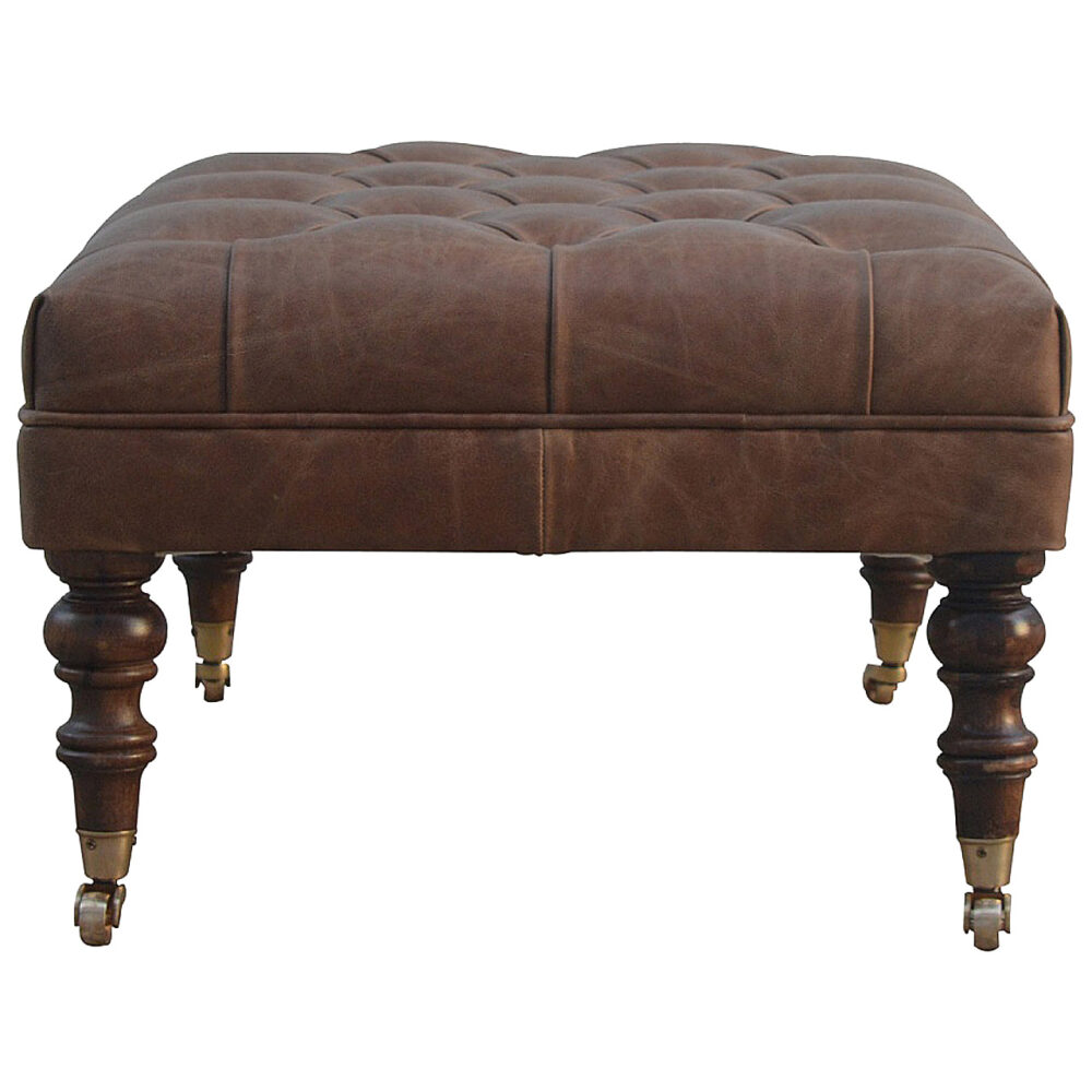 Buffalo Leather Ottoman - Image 10