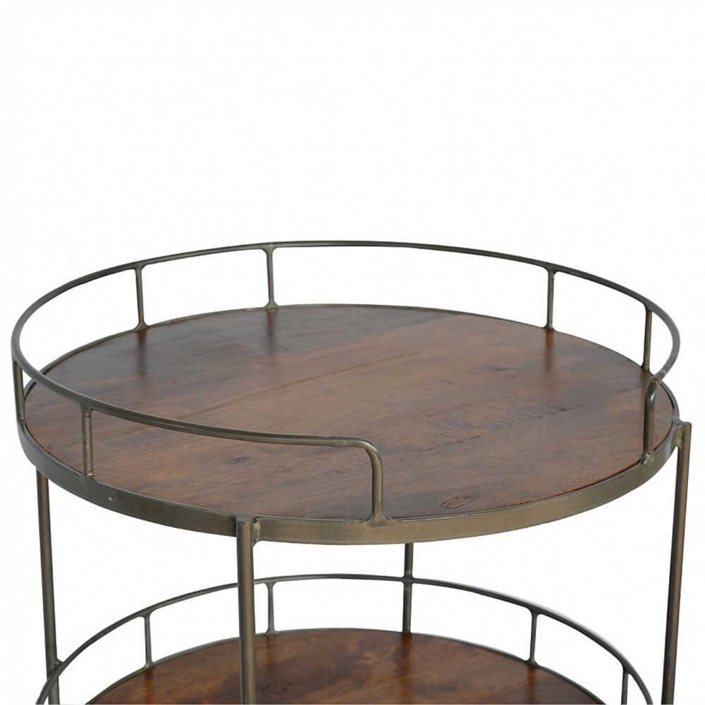 Industrial Round Butler Tray Table - Image 9